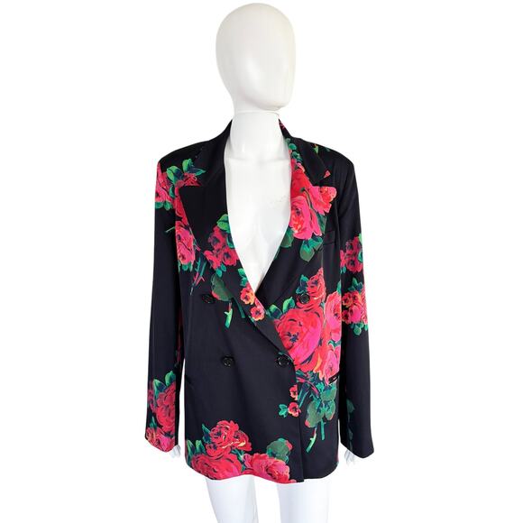 LIBERTINE SEVILLE ROSE DOUBLE BREASTED SILK JACKET - Picture 1 of 14